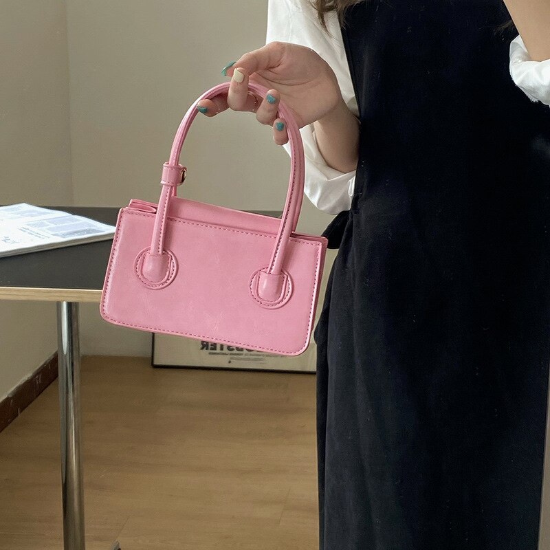 Mini Pink Square Crossbody Bag for Women