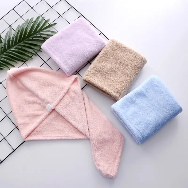 Coral Velvet Hair Dryer Cap - Breathable & Absorbent