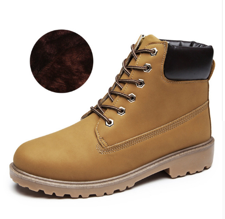 Women's Pink PU Leather Martin Boots, Flat Ankle Shoes