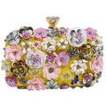 Party Clutches Fancy Floral Clutch Evening Bag Purses for Women Beaded Flower Clutch Purse Handbag Wedding Guest Dress Yellow