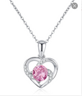 Pink Moissanite Sterling Silver Necklace for Women