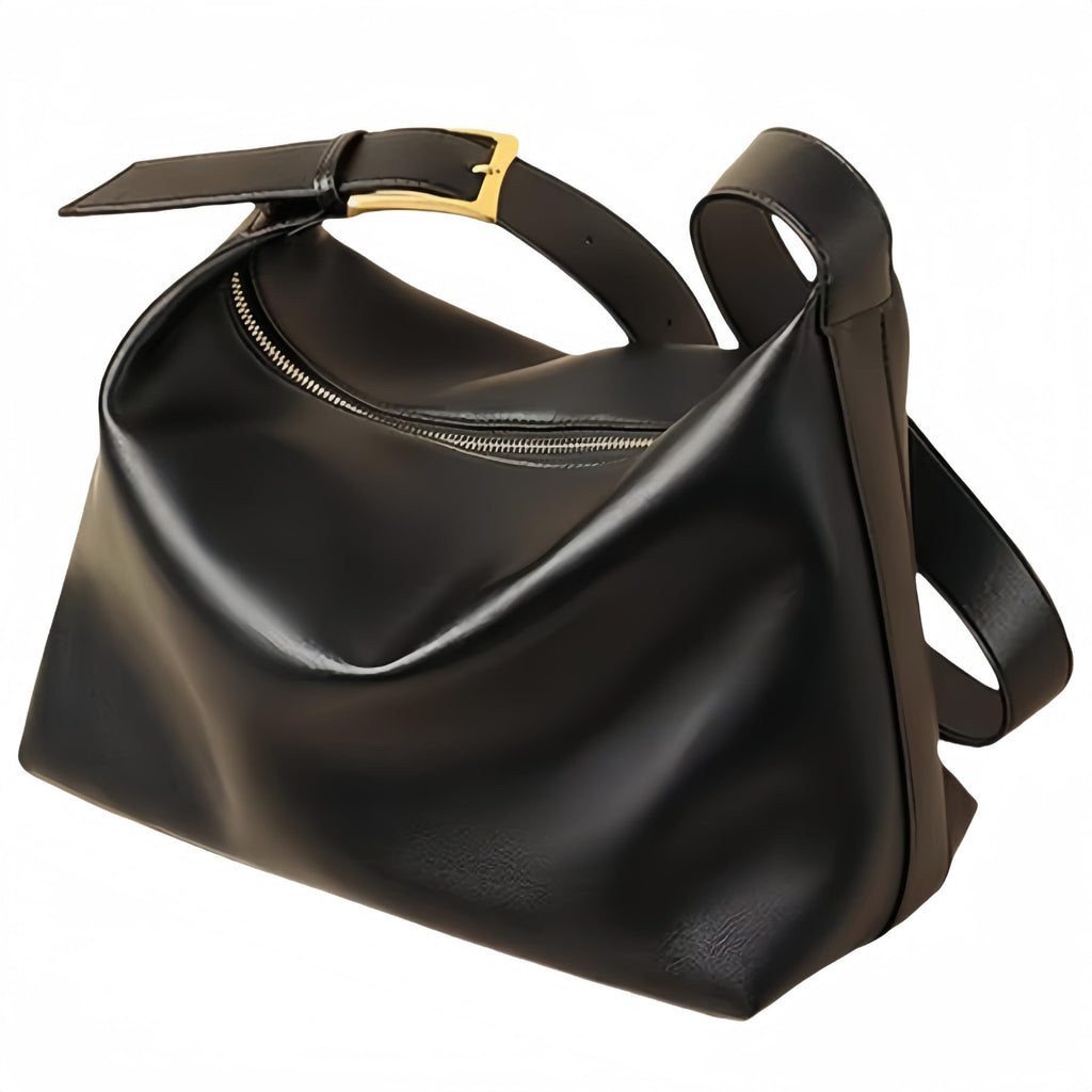 Leather purse Womens Shoulder Handbags large leather tote bag Shoulder Purses and Womens Tote Bag Purse Can hold items the size of A4 paper Gift box packaging (Black)