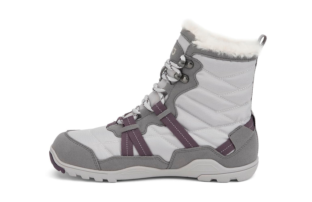 Xero Shoes Barefoot Hiking Shoes for Women | Alpine Barefoot Hiking Boots | Zero Drop Shoes for Women Wide Toe Box Minimalist | Frost Gray/White Size 5.5