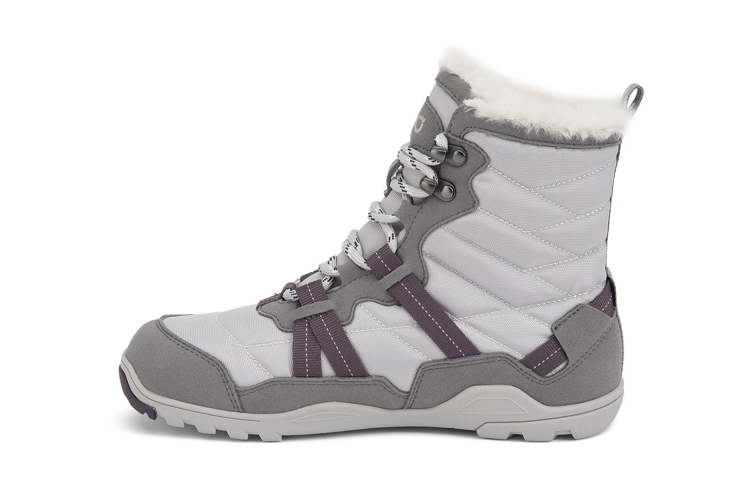 Xero Shoes Barefoot Hiking Shoes for Women | Alpine Barefoot Hiking Boots | Zero Drop Shoes for Women Wide Toe Box Minimalist | Frost Gray/White Size 5.5