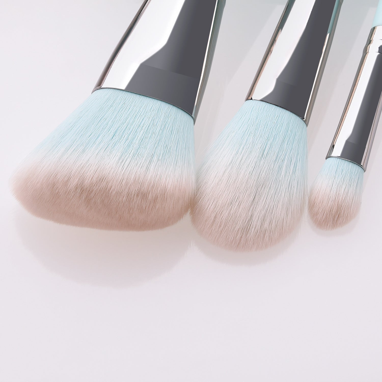 Light Blue Makeup Brush Set with 12 Tools