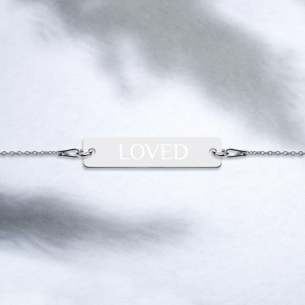 Sterling Silver Loved Bar Bracelet