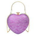 Sparkly Clutch Purses for Women Formal Clutch Heart Shape Evening Bag Purse Handbag for Wedding Cocktail Party (Purple Wave)