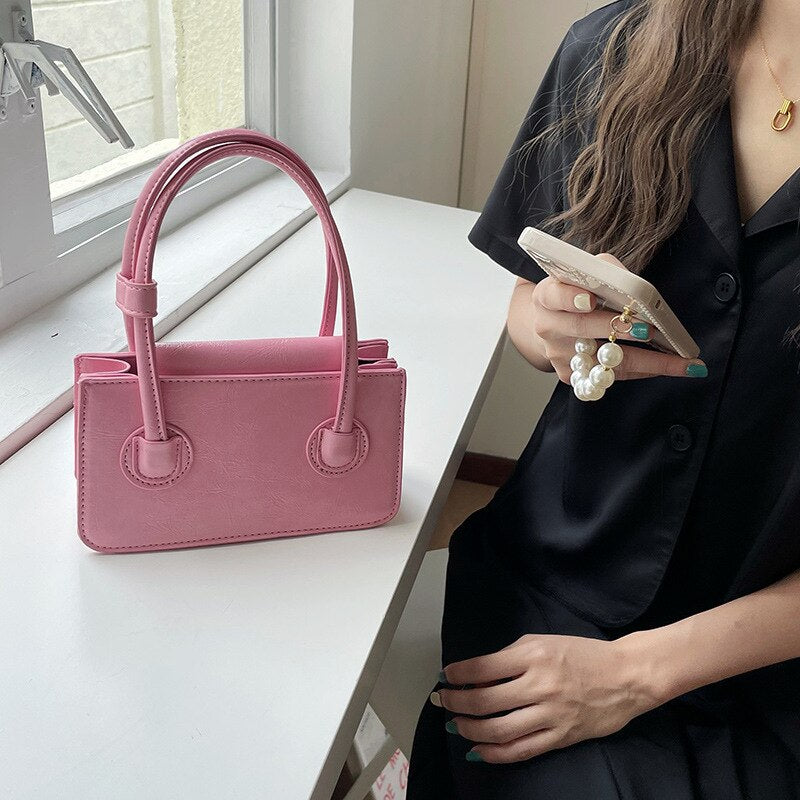 Mini Pink Square Crossbody Bag for Women