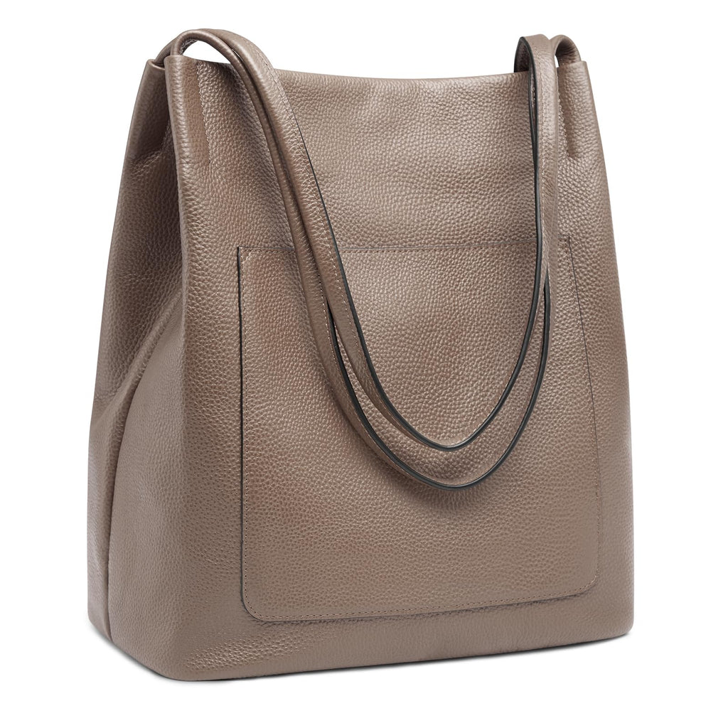 Leather Tote Bags for Women Soft Genuine Leather Purses and Handbags Shoulder Bag with Top Magnetic Snap Closure Work Travel Khaki