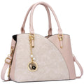 Triple Compartments Purses and Handbags for Women Fashion Ladies Satchel Shoulder Top Handle Bag (2-Pink)