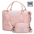 WOOMADA Weekender Overnight Bag for Women Shoulder Travel Duffel with Shoes CompartmentGym Bag with Toiletry Bag Large Size(pink)