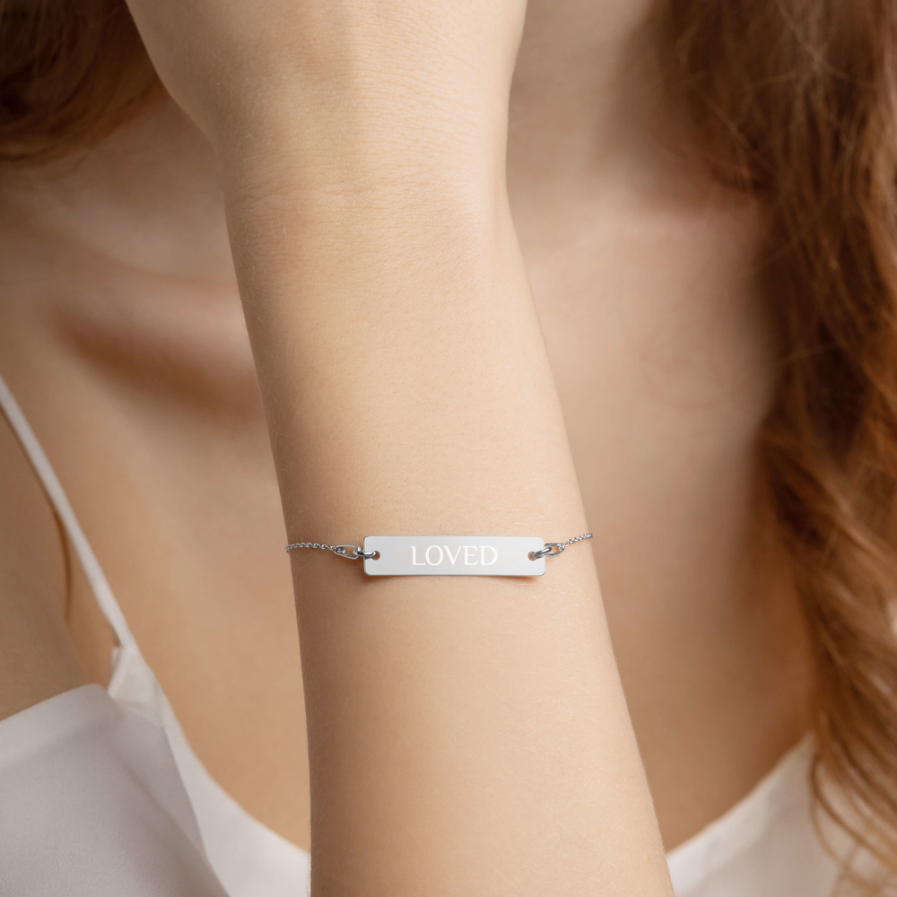 Sterling Silver Loved Bar Bracelet