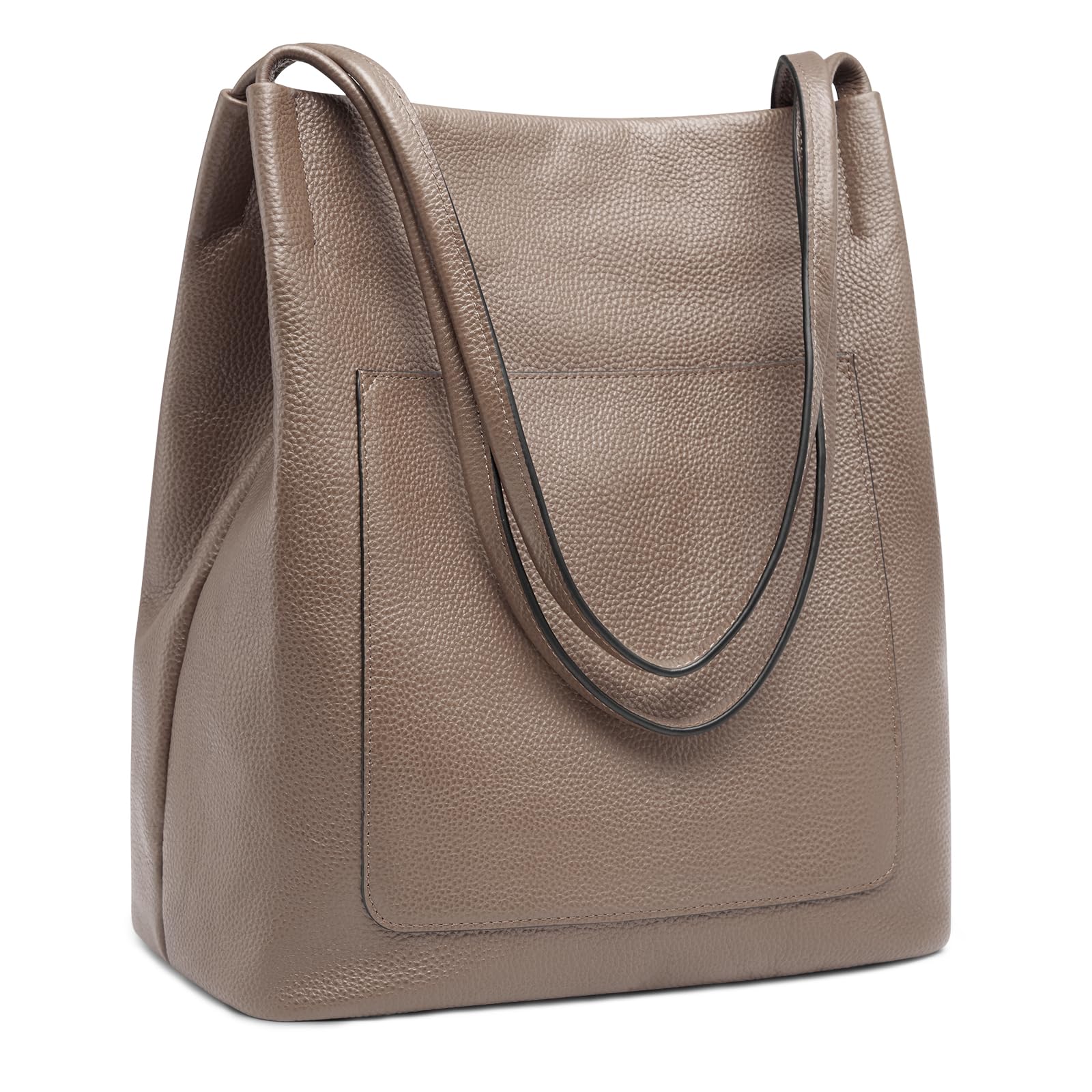 Leather Tote Bags for Women Soft Genuine Leather Purses and Handbags Shoulder Bag with Top Magnetic Snap Closure Work Travel Khaki
