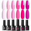 UR SUGAR Pink Gel Nail Polish Set 6 Colors Hot Pink Neon Pink Gel Polish Set Light Bright Pink Soak Off LED Nail Art Design Manicure Kit DIY at Home Salon Gift Sets for Women Girls
