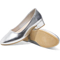 Jeekopeg Low Chunky Pumps Womens Round Toe Heels PU Leather Chunky Pump Shoes Classic Closed Toe Pumps Low Heel Dress Shoes for Women(SliverUS10)