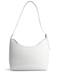 Minimalist Faux Patent Leather Shoulder Bag Shiny Women Purse Y2K Style (White)