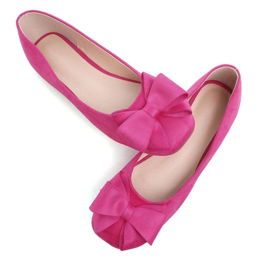 WENJIAZHIZHI Flats Shoes Womens Comfortable Square Toe Slip On Casual Ballet Walking Flats Dress Shoes for Women Rose Size 9